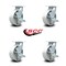 Service Caster 6 Inch Semi Steel Swivel Caster Set with Roller Bearings and Brakes SCC SCC-30CS620-SSR-TLB-4 - alternate 2